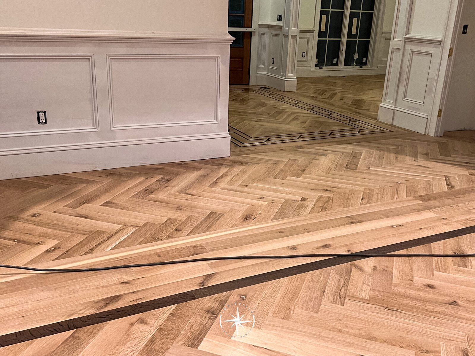 Refinished hardwood floor detail